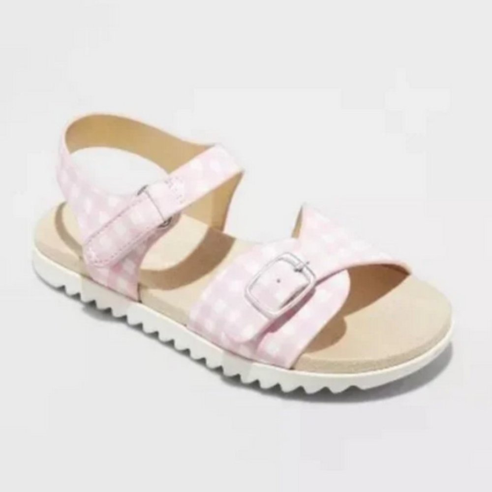 Toddler Girls Shaelyn Pink Gingham Footbed Sandals - Cat & Jack - Picture 2 of 2